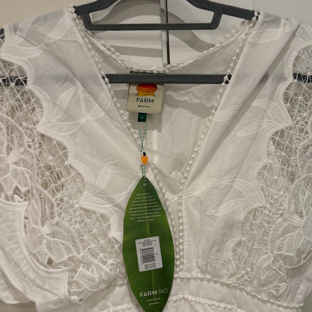 FARM RIO Off White Richelieu Midi Dress NWT's Size Small‎ - Picture 9 of 14
